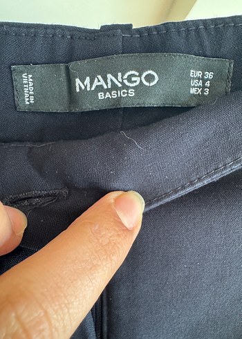 Lacivert Kadın Kumaş Pantolon Ofis Regular Fit - Görsel 2