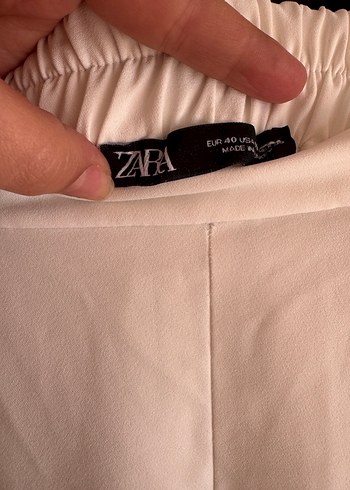 Beyaz Midi Kumaş Kadın Pantolon - Görsel 2