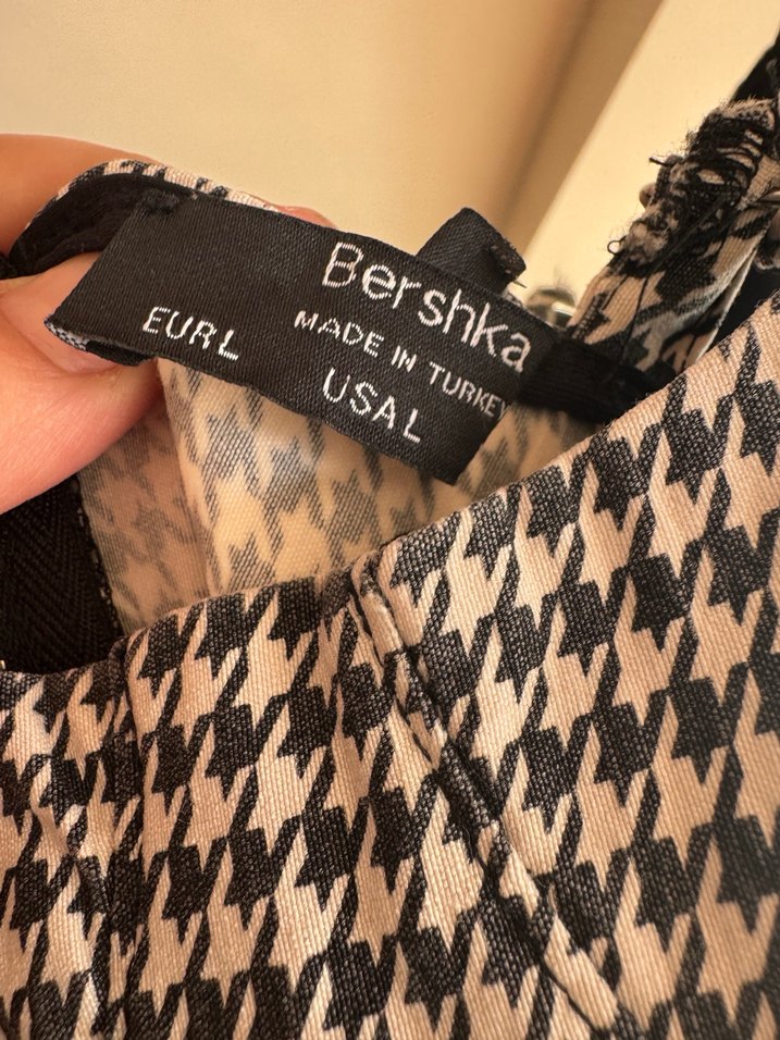 Siyah-Gri Kareli İnce Askılı Midi Elbise - Görsel 2