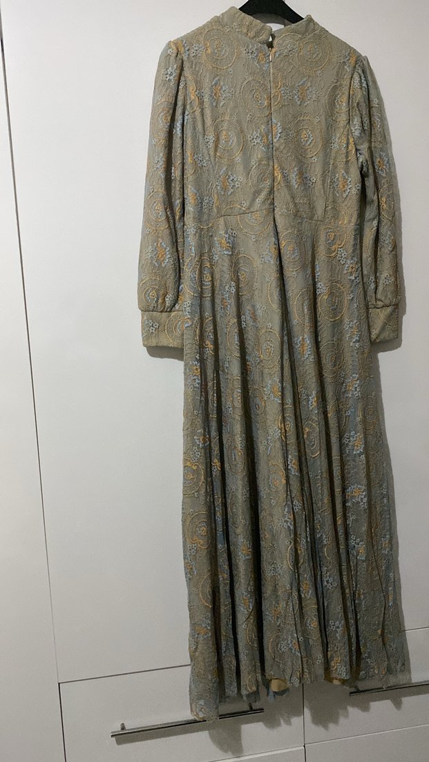 Uzun Kollu Dantel Uzun Elbise - Görsel 2