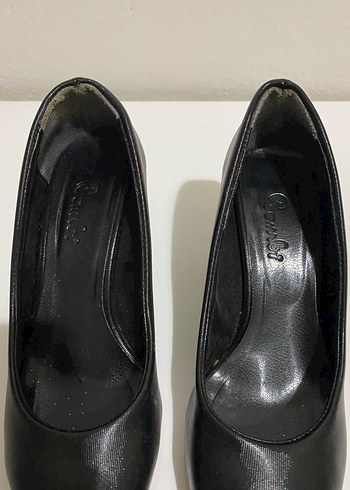 Siyah Yılan Desenli Topuklu Kadın Stiletto - Görsel 3