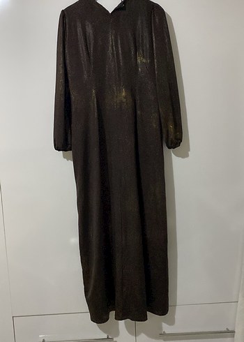 Uzun Siyah Simli Özel Dikim Kadın Elbise - Görsel 2