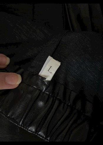 Siyah deri şort/ bermuda - Görsel 3