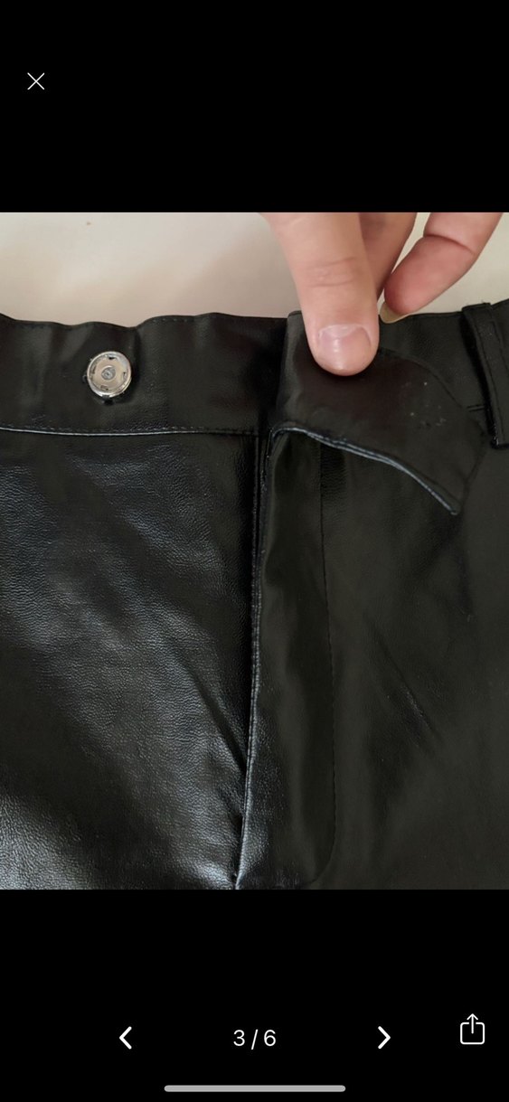 Siyah deri şort/ bermuda - Görsel 2