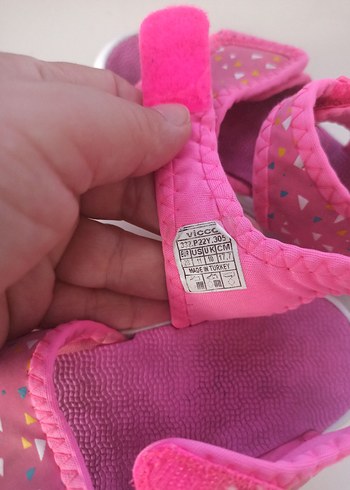 Vicco Kız Çocuk Pembe Cırt Cırtlı Sandalet - Görsel 3