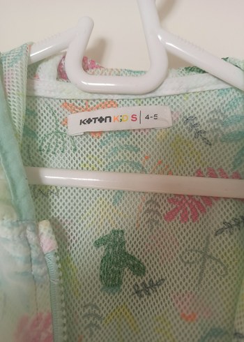 Kız Çocuk Kapüşonlu Şeffaf Tie-Dye Yağmurluk - Görsel 2