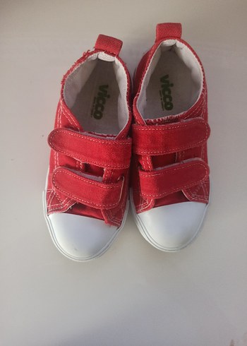 kız -erkek Çocuk Kırmızı Cırt Cırtlı Spor Ayakkabı - Görsel 2