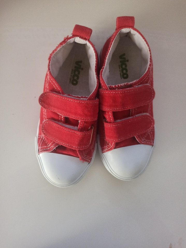 kız -erkek Çocuk Kırmızı Cırt Cırtlı Spor Ayakkabı - Görsel 2