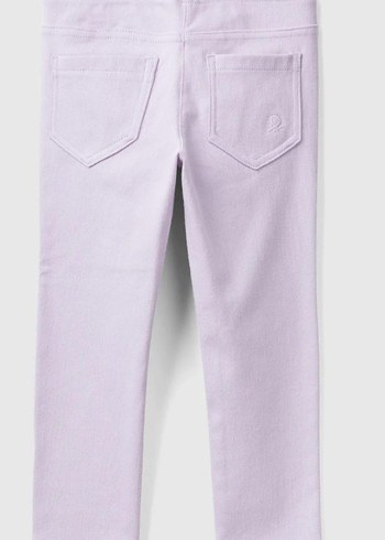 Benetton Lila Kız Çocuk dar kesim pantolon - Görsel 2