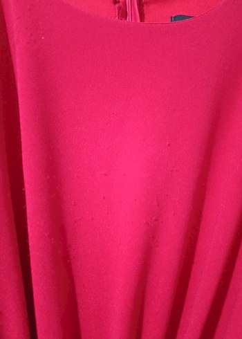 Kırmızı Uzun Kol Drapeli Abiye Elbise - Görsel 7