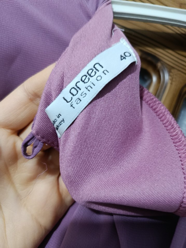 Mor Piliseli Uzun Bohem Elbise - Görsel 5