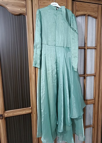 Uzun Turkuaz Nakışlı Bohem Kadın Elbise - Görsel 6