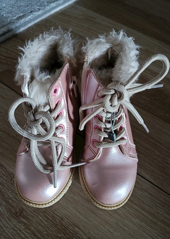 Kız Çocuk Pembe Kürklü Lastik Bot - Görsel 2