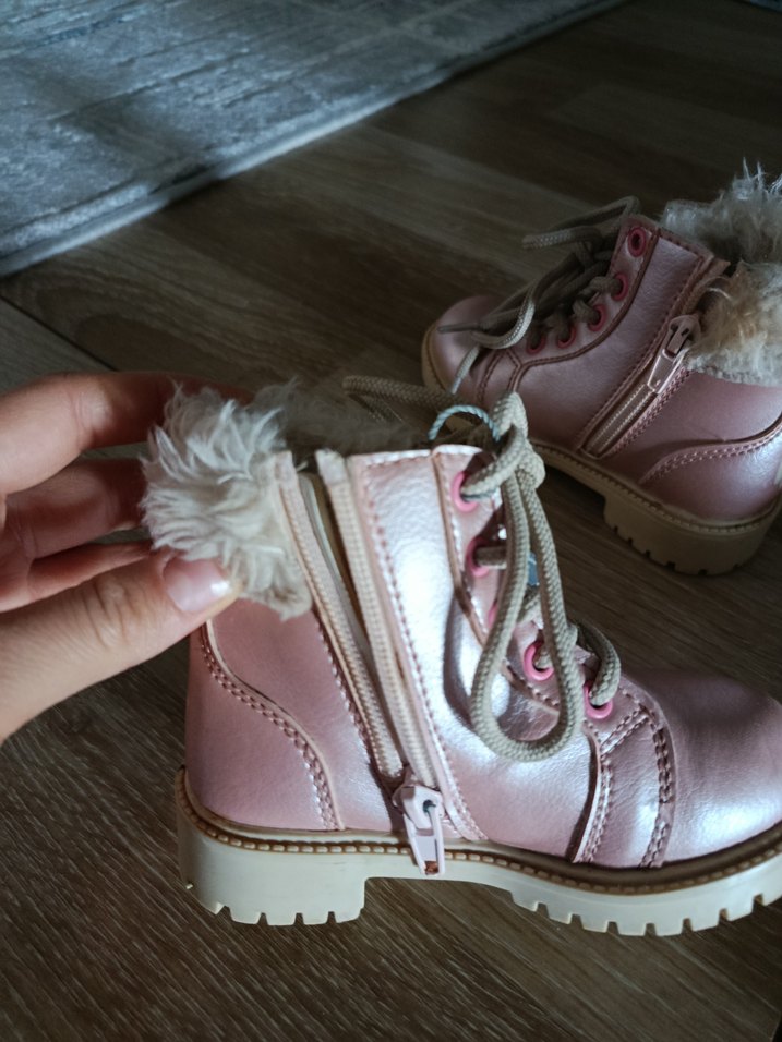 Kız Çocuk Pembe Kürklü Lastik Bot - Görsel 5