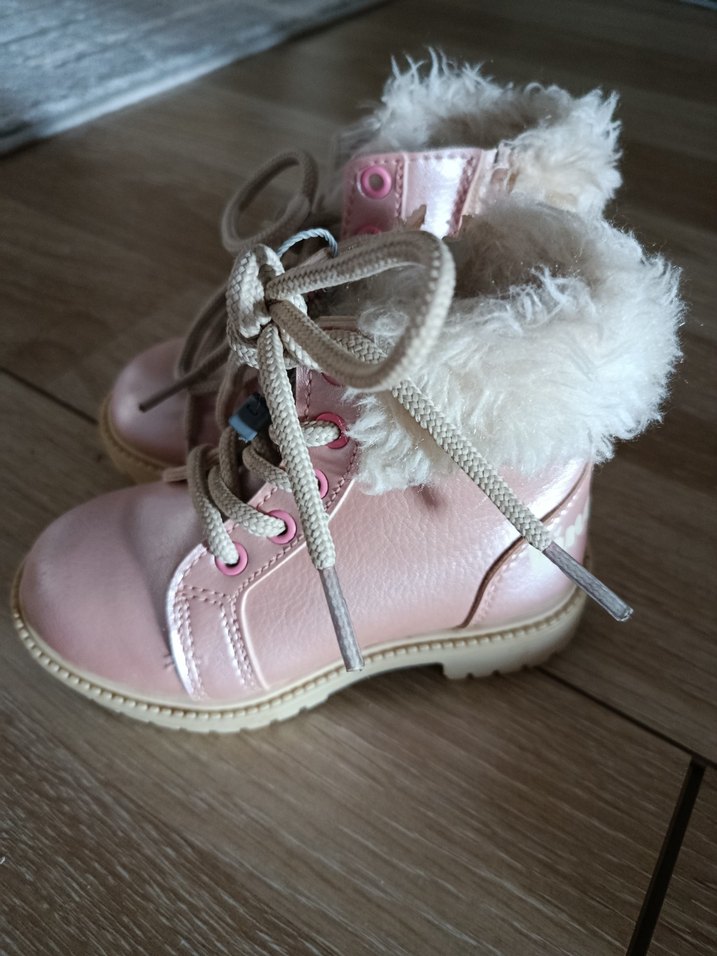 Kız Çocuk Pembe Kürklü Lastik Bot - Görsel 3