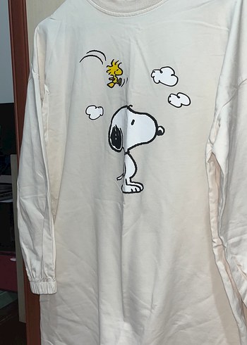 Pamuklu Beyaz Baskılı Kadın Sweatshirt - Görsel 2