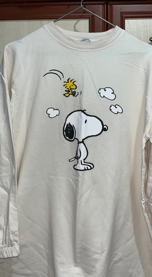 Pamuklu Beyaz Baskılı Kadın Sweatshirt - Görsel 3