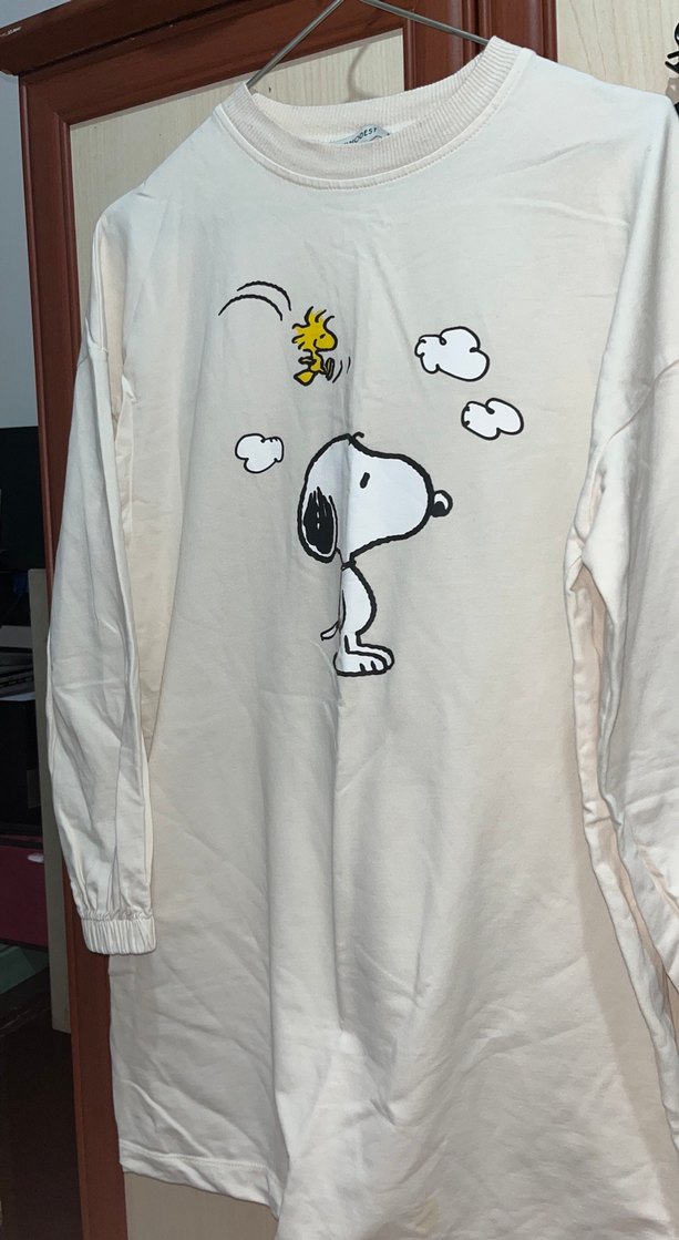 Pamuklu Beyaz Baskılı Kadın Sweatshirt - Görsel 2