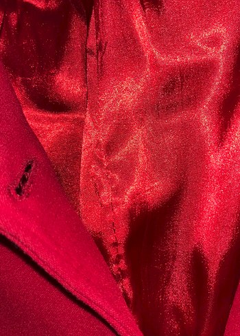 Kırmızı Düğmeli Kadın Kaban - Görsel 3