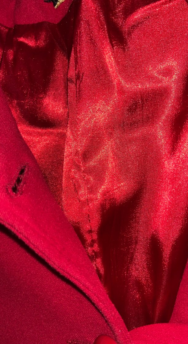 Kırmızı Düğmeli Kadın Kaban - Görsel 3