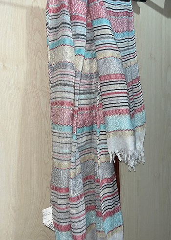 Bohem Çok Renkli Pastel Kadın Şal - Görsel 2