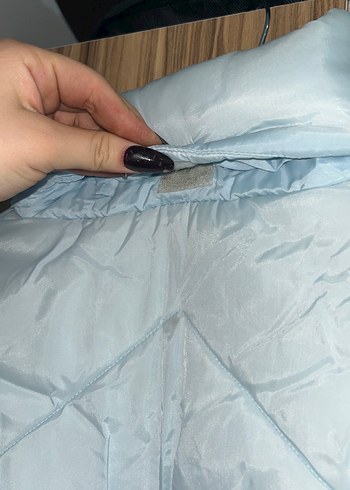 Düğmeli Gri Kadın Kışlık mont - Görsel 5