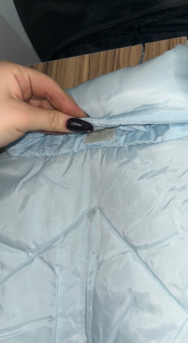 Düğmeli Gri Kadın Kışlık mont - Görsel 5