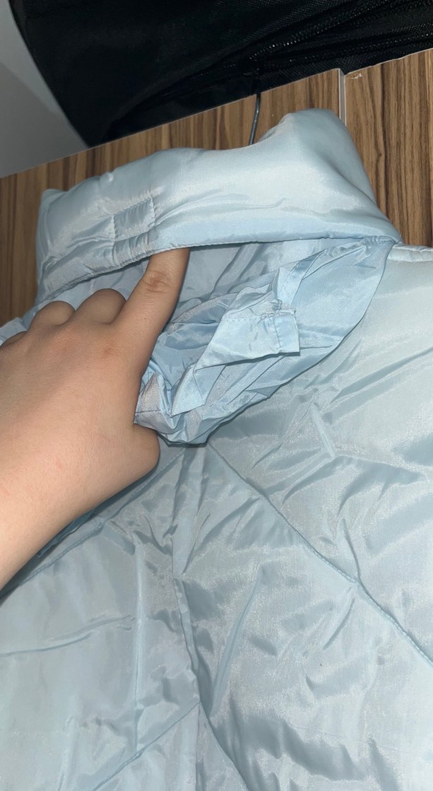 Düğmeli Gri Kadın Kışlık mont - Görsel 4