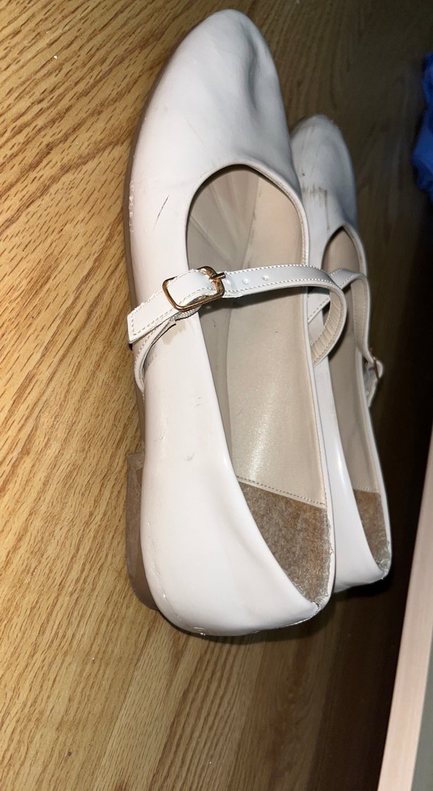 Beyaz Tokalı kadın Babet Ayakkabı - Görsel 3