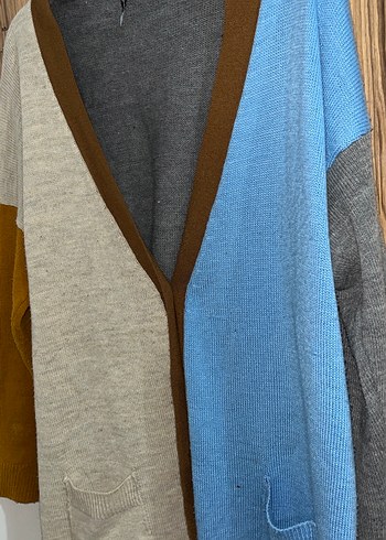 Renk Bloklu Bohem Kadın Hırka - Görsel 2