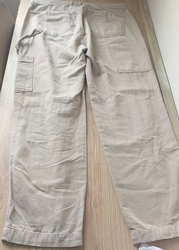 Bej Erkek Keten Kargo Salaş Pantolon - Görsel 3