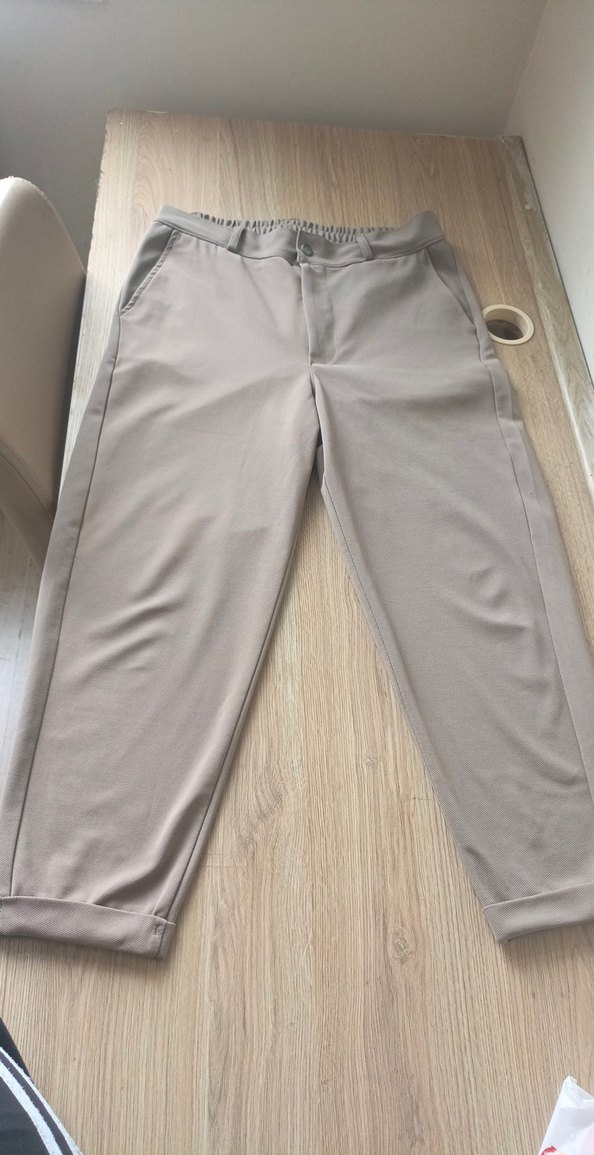 Açık kahverengi Erkek Normal Kesim Kumaş Pantolon - Görsel 2