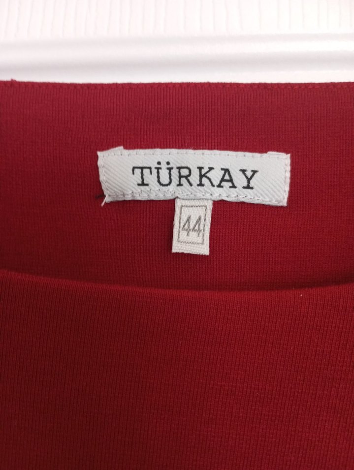 Bordo Siyah Uzun Kollu Midi Örme Elbise - Görsel 3