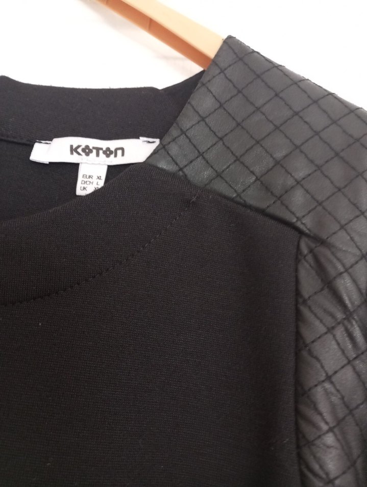 Uzun Kollu Siyah Midi Elbise - Görsel 2