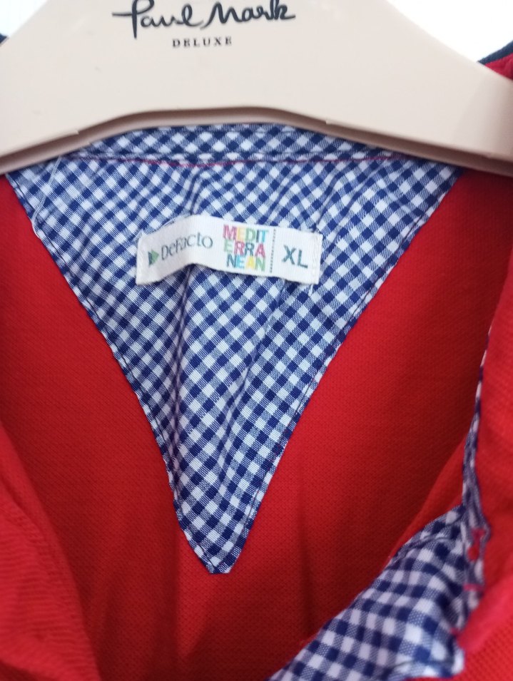 Kadın Kırmızı Polo Yaka Tişört - Görsel 2