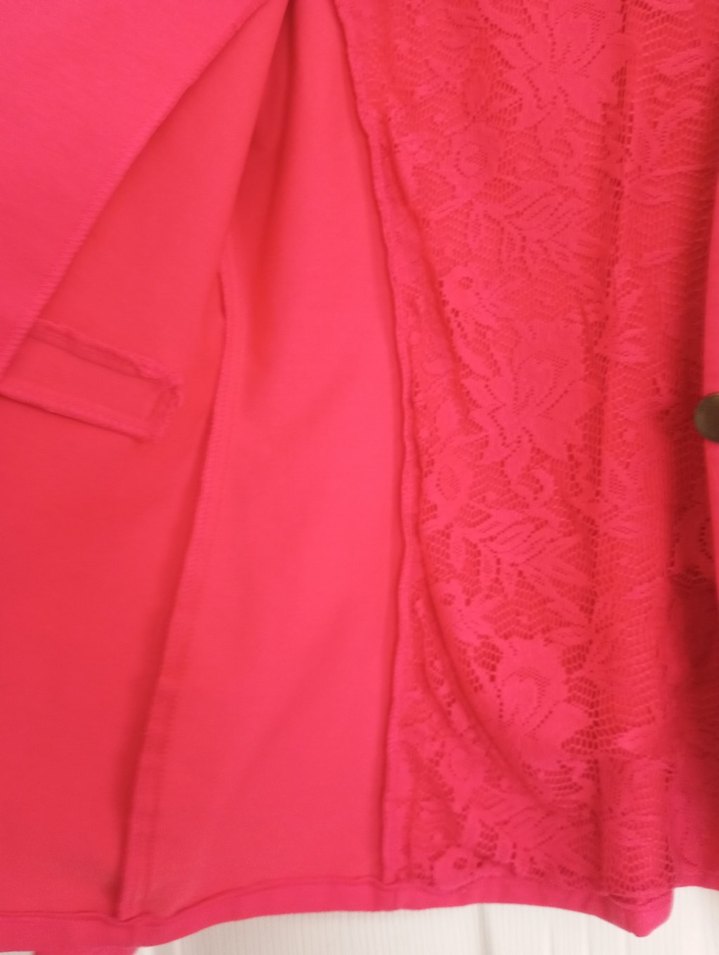 Düğmeli Fuşya Penye Kadın Blazer Ceket - Görsel 4