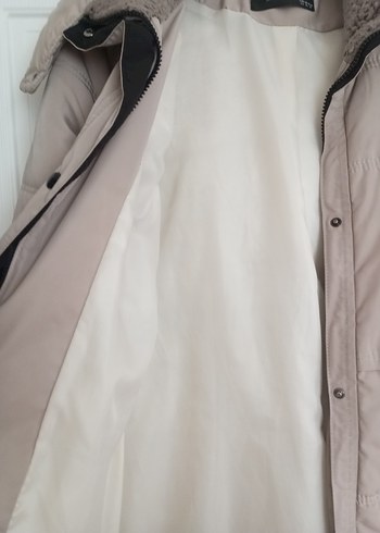 Bej Düğmeli Kadın Mont - Görsel 4