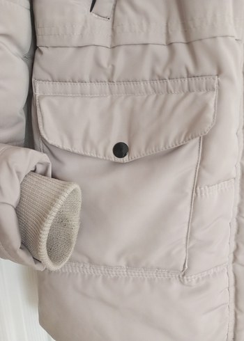 Bej Düğmeli Kadın Mont - Görsel 3