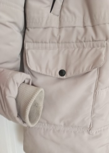 Bej Düğmeli Kadın Mont - Görsel 7