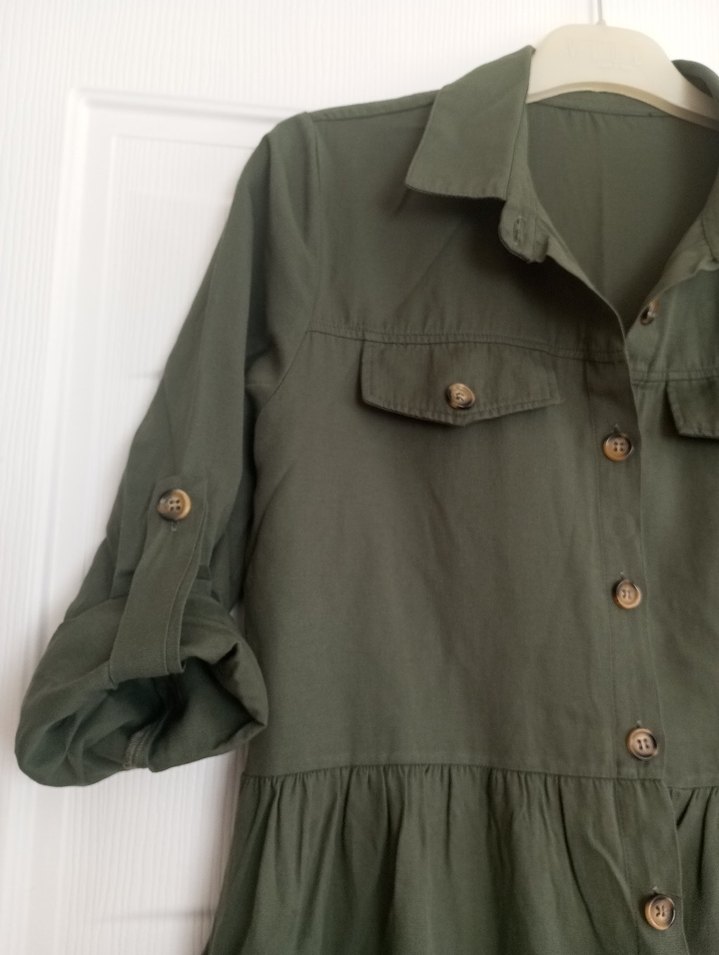 Haki Kadın Uzun Keten Elbise - Görsel 2