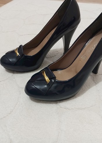 Kadın Lacivert Parlak Topuklu Stiletto - Görsel 2