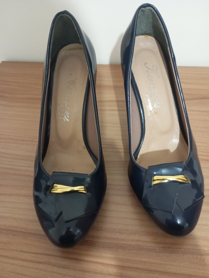 Kadın Lacivert Parlak Topuklu Stiletto - Görsel 5