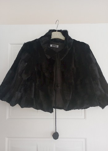 Siyah Peluş Detaylı Mini Ceket - Görsel 5