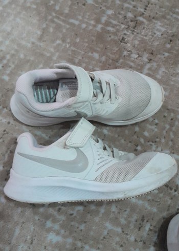 Kız Çocuk Beyaz Cırtlı Spor Ayakkabı - Görsel 2