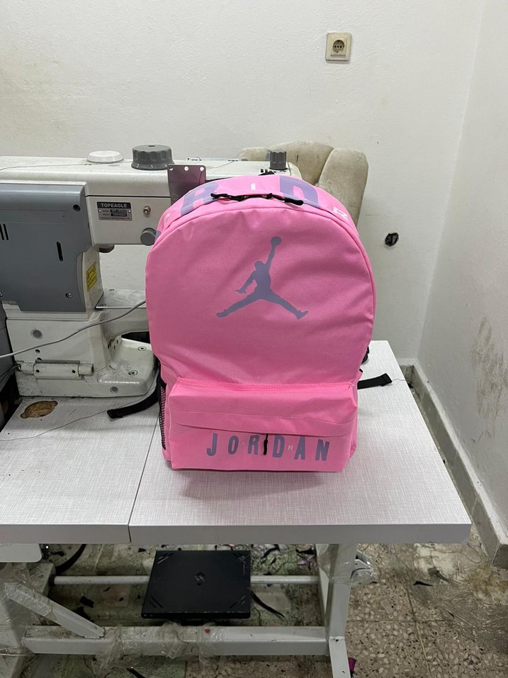 Renkli Baskılı Pembe Kadın Spor Sırt Çantas Nike Jordan ı - Görsel 2
