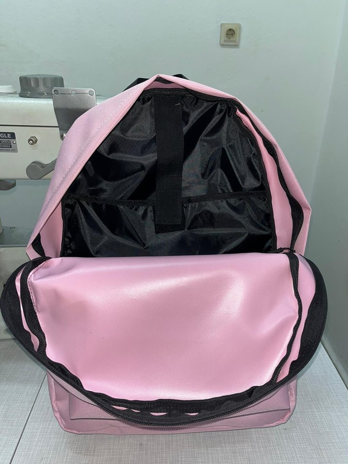 Pastel Pembe Minimalist Kadın Sırt Çantası - Görsel 5