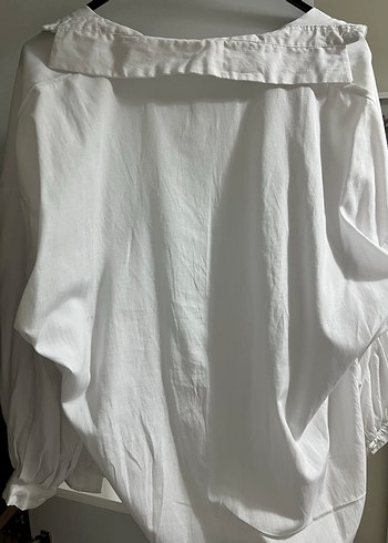 Beyaz Keten Salaş Kadın Gömlek - Görsel 2