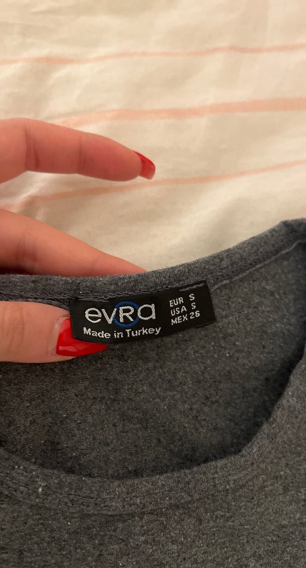 Kız Çocuk Gri Baskılı Kısa Kollu Tişört - Görsel 3