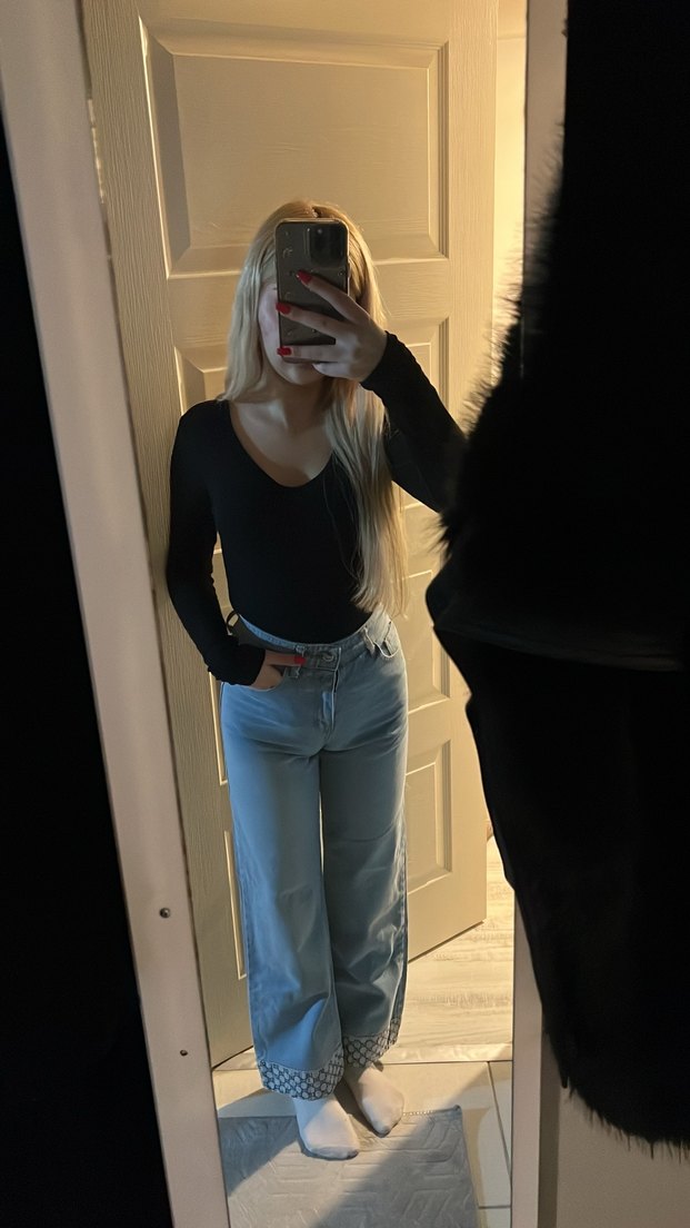 Siyah Dar Kesim Midi Kadın Kot Pantolon - Görsel 2