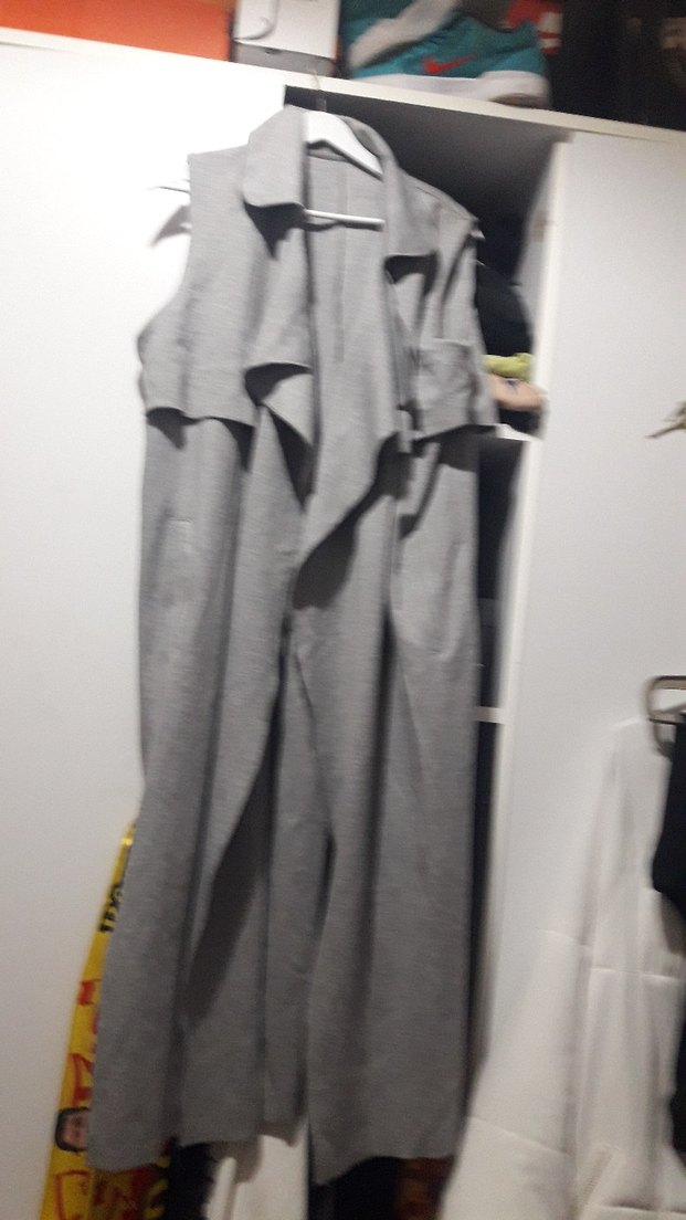 Gri Kemerli Kadın Tulum - Görsel 2